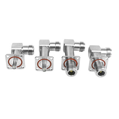 موصل أجزاء معدات هيكل الطائرة بدون طيار من الألومنيوم المقاوم للماء SMA إلى N بزاوية 90 درجة